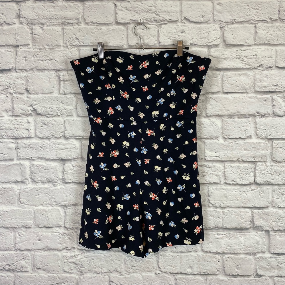 French Connection Sweetheart Floral Strapless Playsuit Romper - Size 8